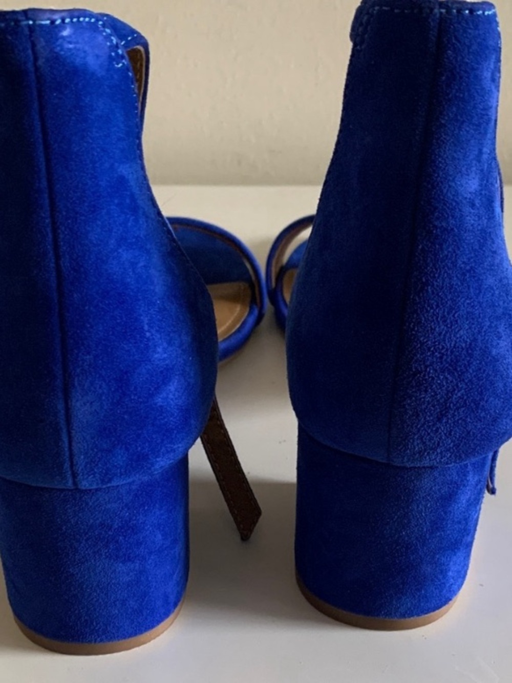 Steve Madden Cobalt Blue Suede Ankle-Strap Sandals - Picture 6 of 6